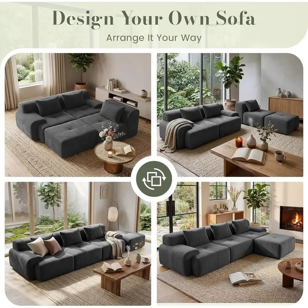 Activity Product108 U-Shape Sectional Sofa With Ottoman And 3 Pillows, Grey Corduroy, Vacuum Sealed
Activity Product108 U-Shape Sectional Sofa With Ottoman And 3 Pillows, Grey Corduroy, Vacuum Sealed
