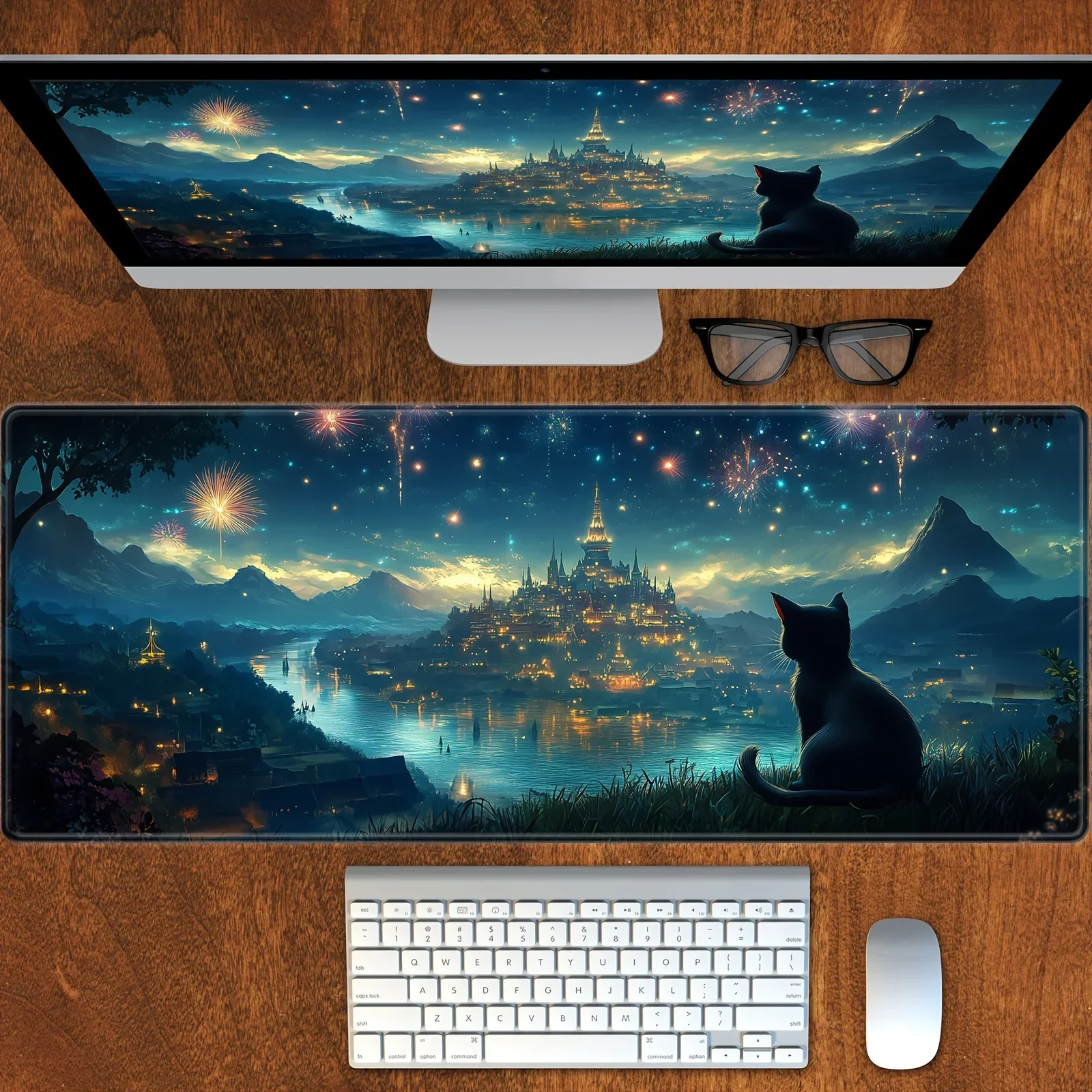 XXL Fantasy World Black Cat Mouse Pad PC Desk Mat Rubber 400x900x3mm Non-Slip Mousepad Stitched Edges for Gaming Office Home Rug 
XXL Fantasy World Black Cat Mouse Pad PC Desk Mat Rubber 400x900x3mm Non-Slip Mousepad Stitched Edges for Gaming Office Home Rug