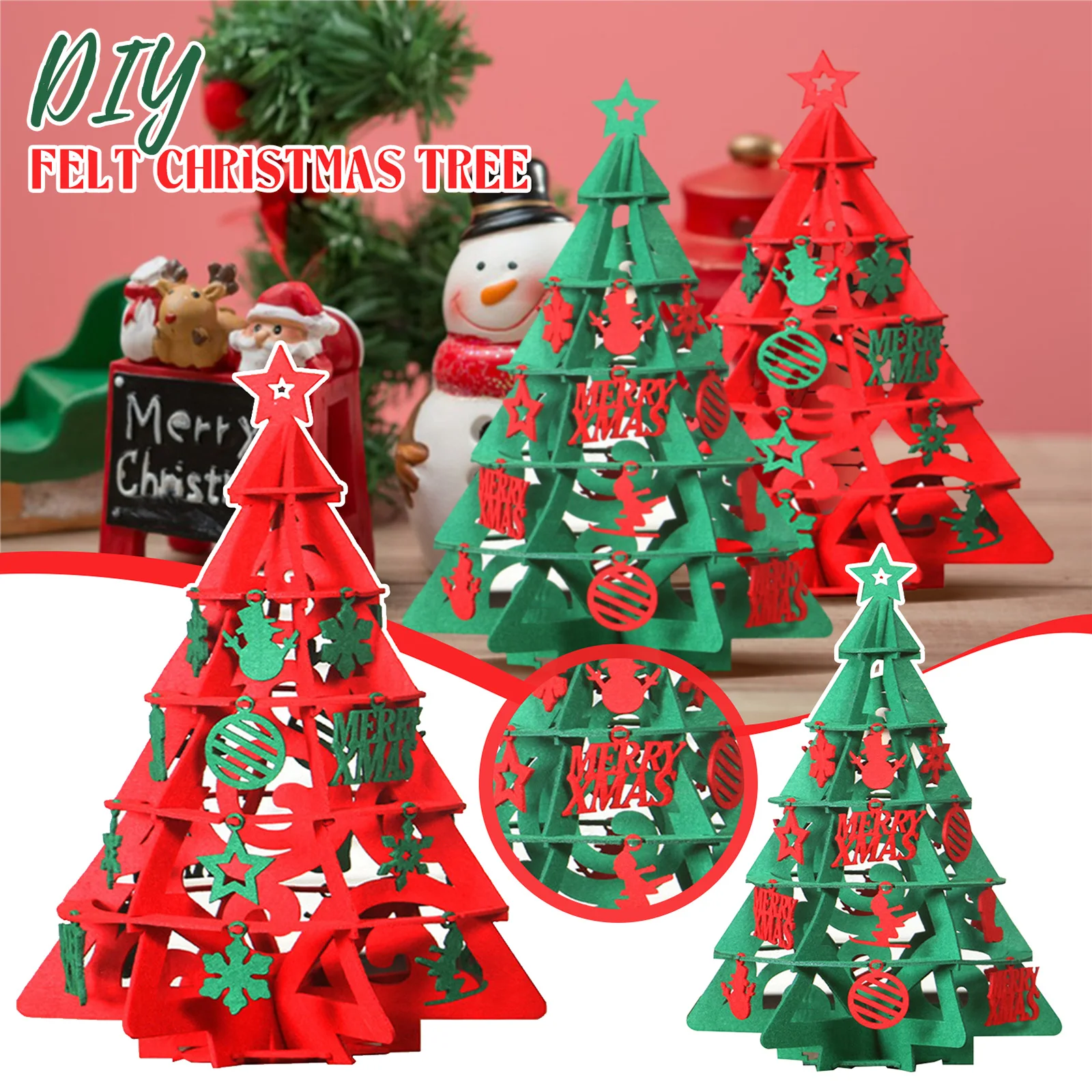 Felt Christmas Tree 3D Artwares Lightweight Christmas Tree Ornament For Desktop
Felt Christmas Tree 3D Artwares Lightweight Christmas Tree Ornament For Desktop