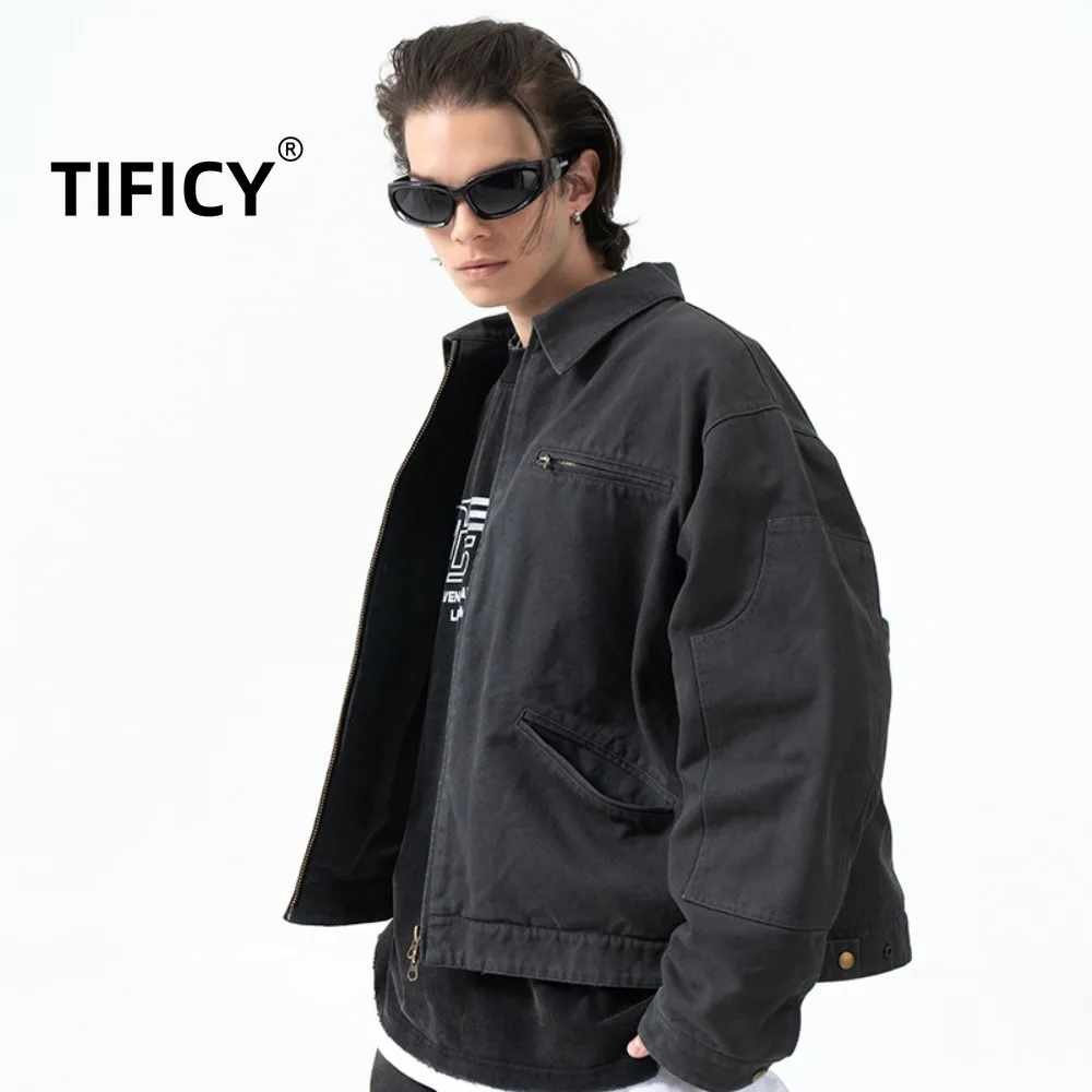 High Street Zipper Jacket Men's New Workwear Jacket with Heavy Weight and Plush Cotton Streetwear Jacket Men Clothing
High Street Zipper Jacket Men's New Workwear Jacket with Heavy Weight and Plush Cotton Streetwear Jacket Men Clothing