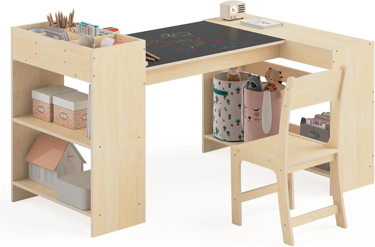 Kids Art Table & Chair Set with Storage, Wooden Activity Desk for Toddlers, Painting, Reading, Learning
Kids Art Table & Chair Set with Storage, Wooden Activity Desk for Toddlers, Painting, Reading, Learning
