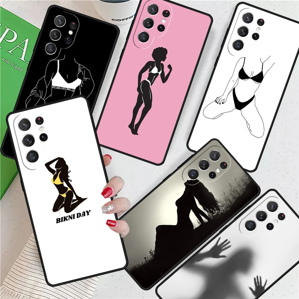 Сексуальные Женские Силуэты бикини для Samsung Galaxy S24 Ultra S21 S22 S8 S9 S10 5G Note 10 20 Plus FE S23, чехол для телефона, оболочка 
Сексуальные Женские Силуэты бикини для Samsung Galaxy S24 Ultra S21 S22 S8 S9 S10 5G Note 10 20 Plus FE S23, чехол для телефона, оболочка