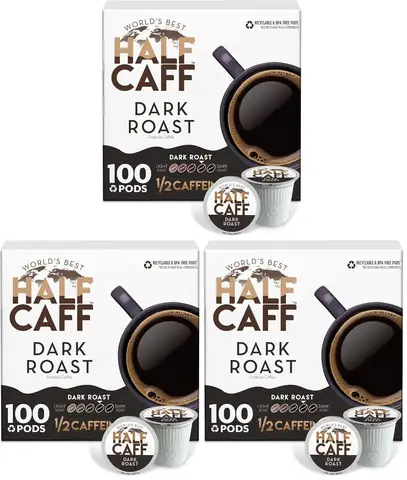USA Stock Dark Roast Coffee Pods, 100 ct, Single Serve Pods - 100% Arabica Coffee, Compatible with Keurig K Cups Maker (Pack of