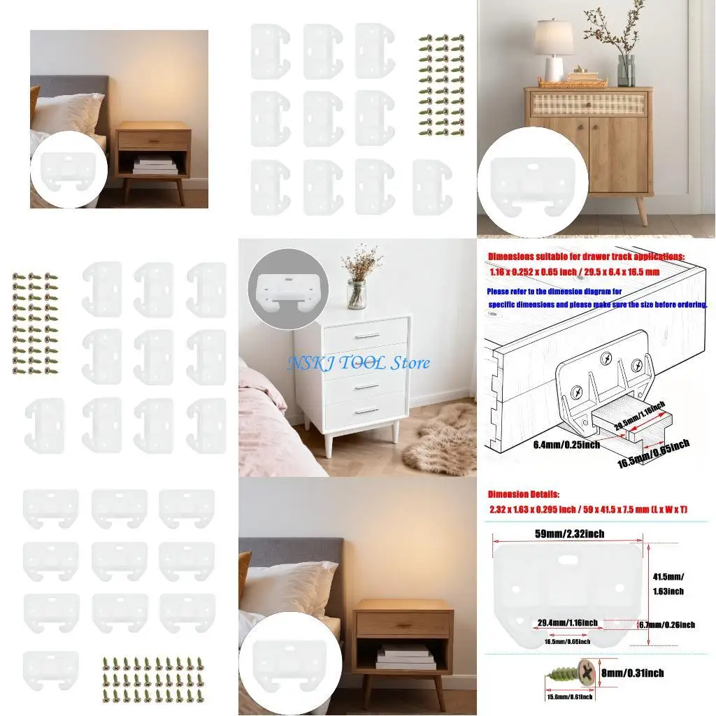 L8RC 20pcs Drawer Slides Repair Parts with Screws for Quickly Fix in Drawer Systems Dimension Included
L8RC 20pcs Drawer Slides Repair Parts with Screws for Quickly Fix in Drawer Systems Dimension Included