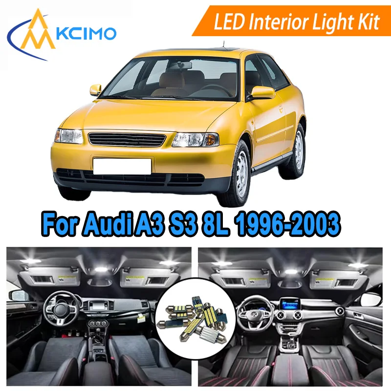Canbus LED Kit Interior Light Bulbs For Audi A3 S3 8L 1996-2003Dome, Map, Door Lights Super Bright Light Set Easy Install
Canbus LED Kit Interior Light Bulbs For Audi A3 S3 8L 1996-2003Dome, Map, Door Lights Super Bright Light Set Easy Install