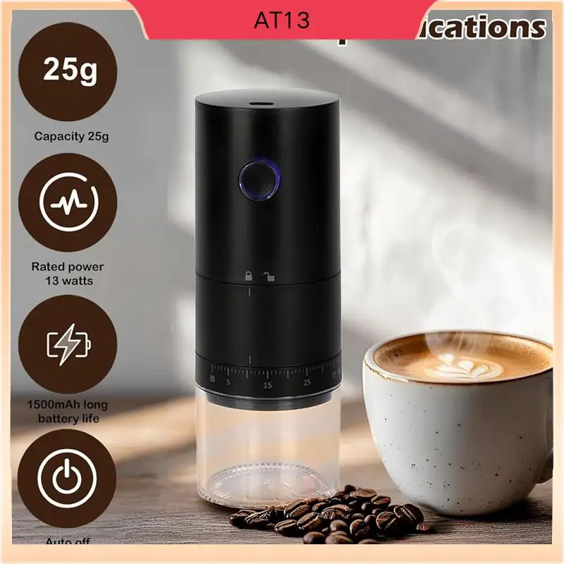 AT13 Portable Electric Coffee Grinder 38 Gears Adjustment One-Button Start Bean Grinder For Home Office Traveling Camping A
AT13 Portable Electric Coffee Grinder 38 Gears Adjustment One-Button Start Bean Grinder For Home Office Traveling Camping A