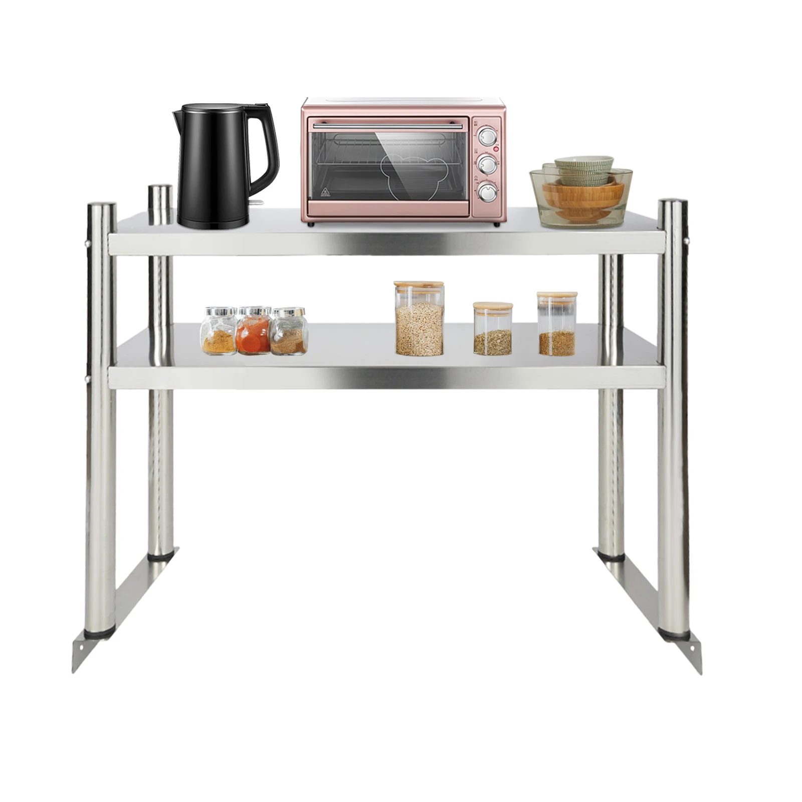 12*30in Silver Stainless Steel Shelving, 2 Tier Adjustable Shelf Storage, Stainless Steel Heavy Duty Shelving
12*30in Silver Stainless Steel Shelving, 2 Tier Adjustable Shelf Storage, Stainless Steel Heavy Duty Shelving
