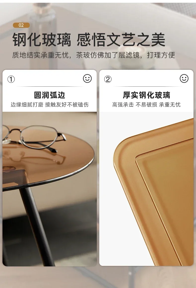 Light Luxury Glass Storage Side Table Light Luxury Glass Storage Side Table