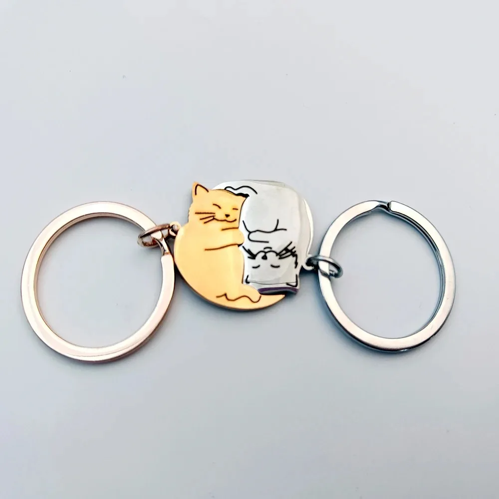 Cat Cute Stainless Steel Cartoon Keychain Couple Ornament Fashion Bag Women Lovely Keyring Pendant Romantic Gift Lady Trinkets
Cat Cute Stainless Steel Cartoon Keychain Couple Ornament Fashion Bag Women Lovely Keyring Pendant Romantic Gift Lady Trinkets