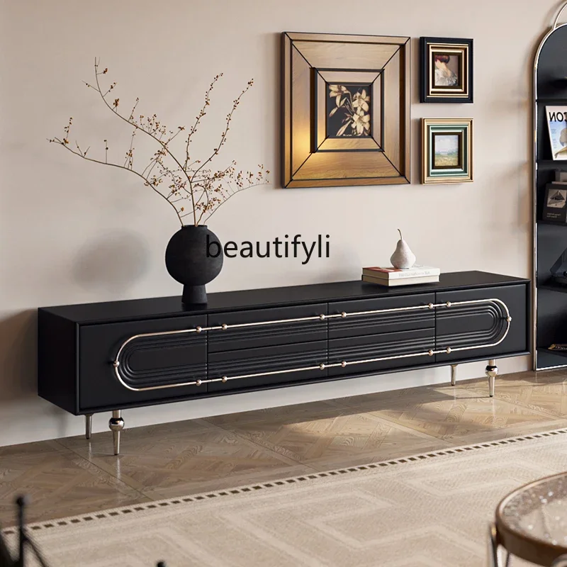 NEW French retro solid wood TV floor-to-ceiling living room home leather high TV cabinet
NEW French retro solid wood TV floor-to-ceiling living room home leather high TV cabinet