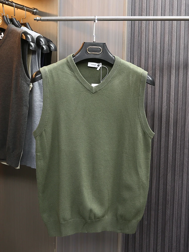 Мужской облегающий вязаный жилет с V-образным вырезом, осенний теплый топ, повседневный молодежный модный жилет с цветными вставками
Мужской облегающий вязаный жилет с V-образным вырезом, осенний теплый топ, повседневный молодежный модный жилет с цветными вставками