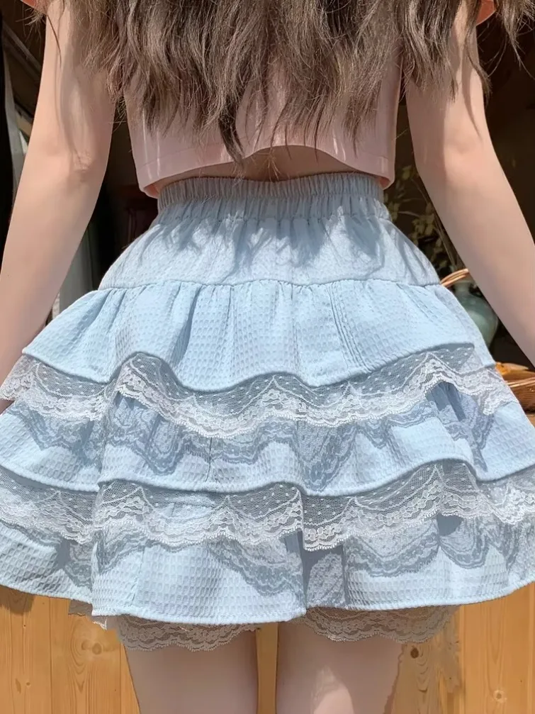 Japanese Sweet Chiffon Lolita Blue Yellow New A-Line Mini Skirt Women'S Spring High Waist Kawaii Ruffles Above Knee Skirts
Japanese Sweet Chiffon Lolita Blue Yellow New A-Line Mini Skirt Women'S Spring High Waist Kawaii Ruffles Above Knee Skirts
