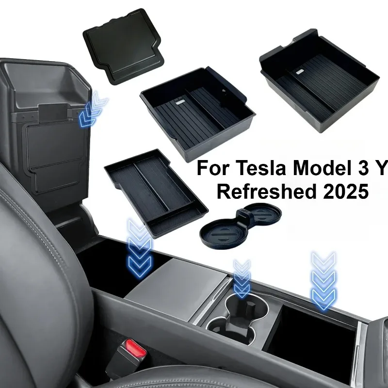 For Tesla Model 3 Y Refreshed 2025 Center Console Armrest Storage Box ABS Flocking Tray Organizer Anti-slip Interior Accessory
For Tesla Model 3 Y Refreshed 2025 Center Console Armrest Storage Box ABS Flocking Tray Organizer Anti-slip Interior Accessory