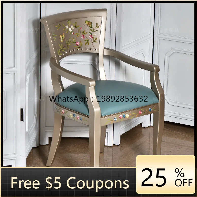 YFY Modern Minimalist Solid Wood Champagne Color Backrest Dining Chair Bedroom Vanity Chair Cushioned American Style Sofa Chair
YFY Modern Minimalist Solid Wood Champagne Color Backrest Dining Chair Bedroom Vanity Chair Cushioned American Style Sofa Chair