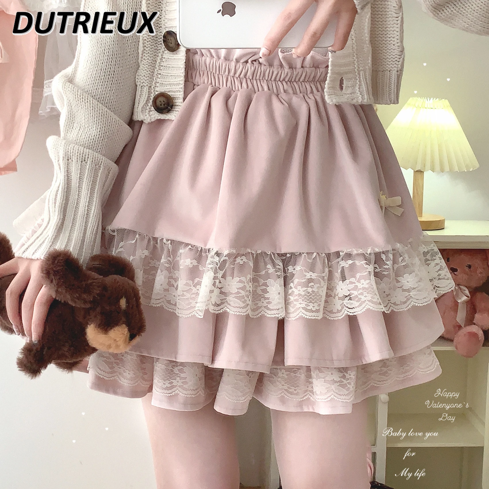 2023 New Summer Vintage Lace Bow Casual Skirt Solid Color Sweet Cute High Waist Skirt Elegant Casual Lolita Skirt for Women
2023 New Summer Vintage Lace Bow Casual Skirt Solid Color Sweet Cute High Waist Skirt Elegant Casual Lolita Skirt for Women