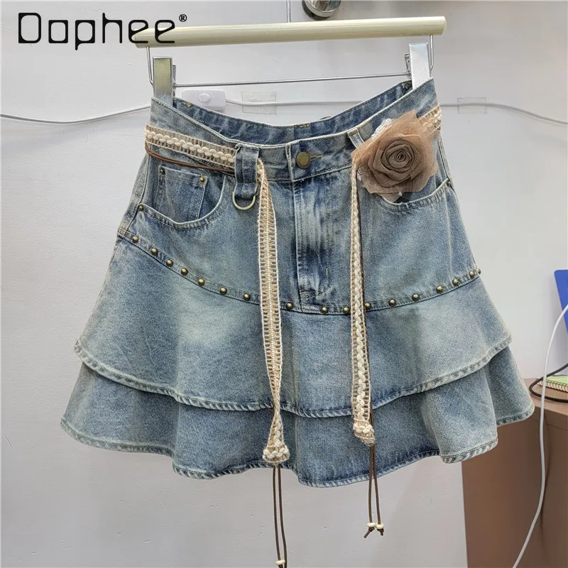 Summer Hip Skirt 2026 New Old Washed and Spliced Denim Skirt Women's Versatile Ruffle Leaf Edge Vintage Skirts for Women
Summer Hip Skirt 2026 New Old Washed and Spliced Denim Skirt Women's Versatile Ruffle Leaf Edge Vintage Skirts for Women