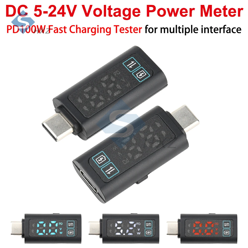 DC 12V 2A Voltmeter Power Meter Digital Conversion Head PD100W Fast Charging Adapter USB Type-C Connector Data Transmitter
DC 12V 2A Voltmeter Power Meter Digital Conversion Head PD100W Fast Charging Adapter USB Type-C Connector Data Transmitter