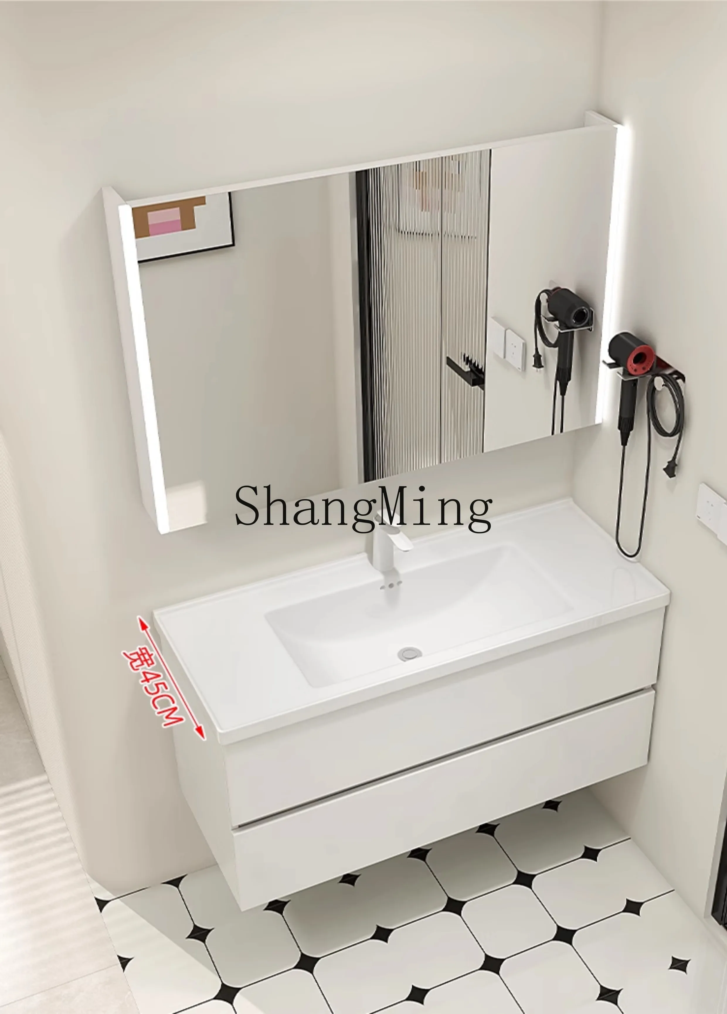 HJ new modern household small apartment bathroom cabinet ceramic integrated basin small washbasin
HJ new modern household small apartment bathroom cabinet ceramic integrated basin small washbasin