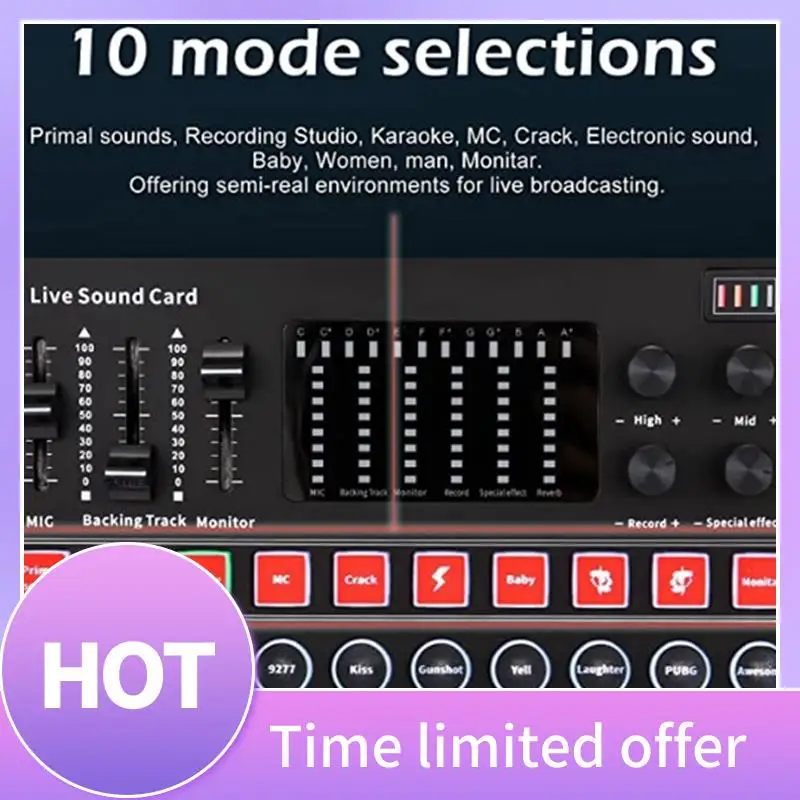 ABFN-M9 Sound Card Live Sound Card +Color Lights Compatible With Multi-Platform Live Singing
ABFN-M9 Sound Card Live Sound Card +Color Lights Compatible With Multi-Platform Live Singing