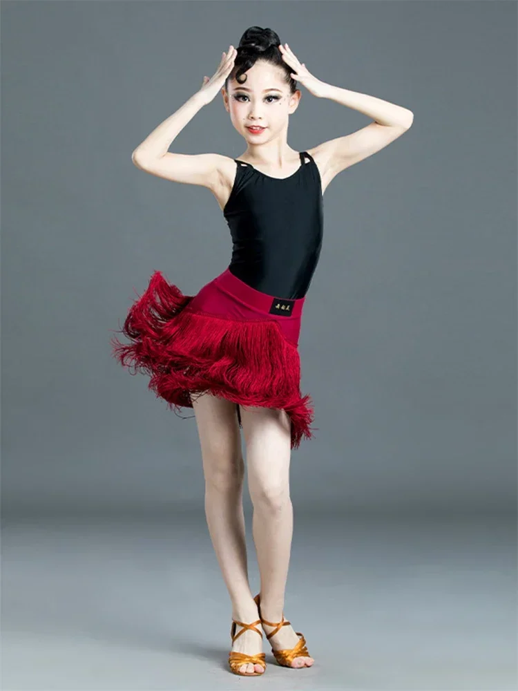 Tassel Fringe Ballroom Pratice Split Latin Dance Dress for Kid Girl Stage Performance Professional Sumba Red Black Leotard Skirt
Tassel Fringe Ballroom Pratice Split Latin Dance Dress for Kid Girl Stage Performance Professional Sumba Red Black Leotard Skirt