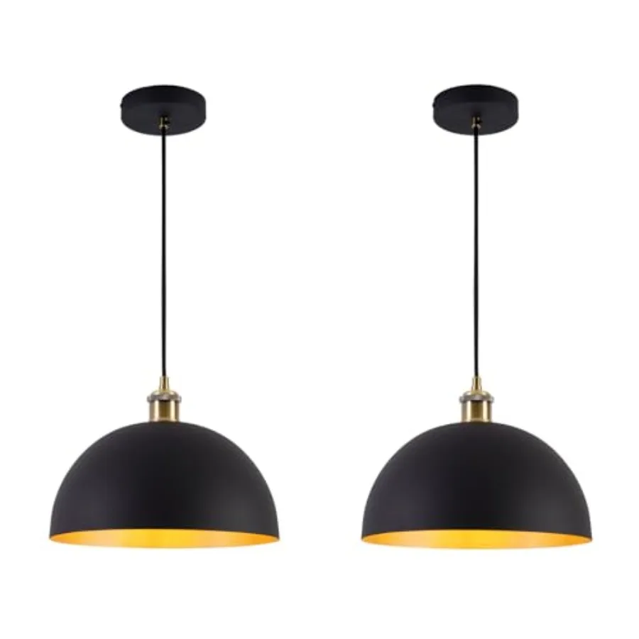 2 Vintage Industrial Pendant Light 9.84 "Industrial Dome Pendant Light Black and Gold Finish Lighting lamp line Length Pendant
2 Vintage Industrial Pendant Light 9.84 "Industrial Dome Pendant Light Black and Gold Finish Lighting lamp line Length Pendant