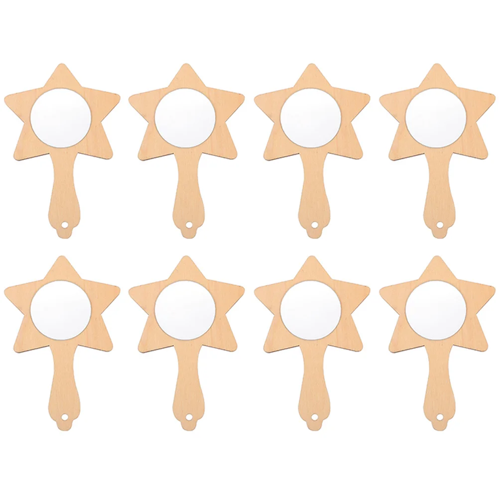 8 Pcs Mirror DIY Wooden Blank Kids Toy Handheld Makeup Decorative Accessory Handheld Mirror For Makeup Star Shape Craft Project
8 Pcs Mirror DIY Wooden Blank Kids Toy Handheld Makeup Decorative Accessory Handheld Mirror For Makeup Star Shape Craft Project