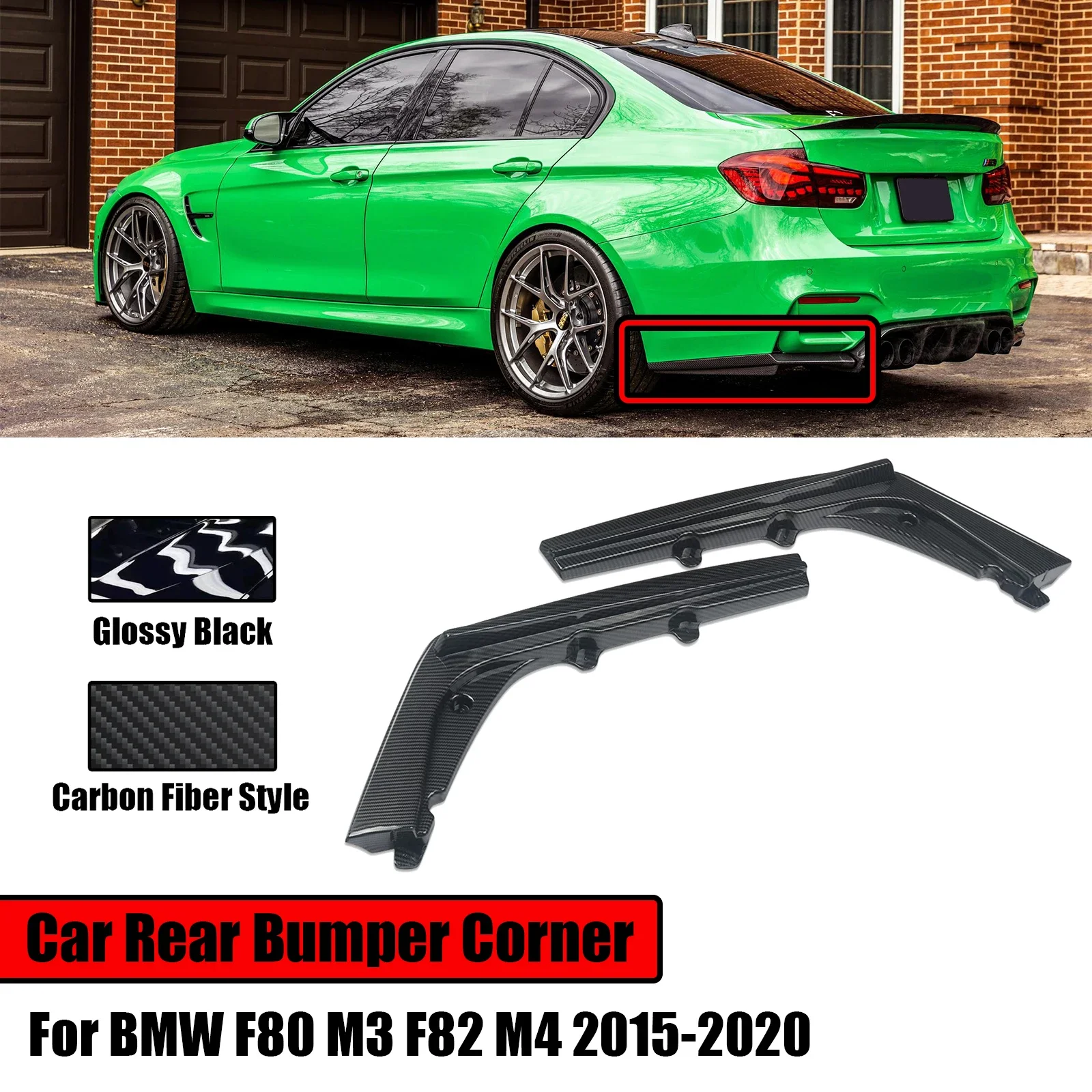 A Pair For BMW F80 M3 F82 M4 2015-2020 Car Rear Bumper Side Diffuser Extension Spoiler Lip Corner Splitter Carbon Fiber Style
A Pair For BMW F80 M3 F82 M4 2015-2020 Car Rear Bumper Side Diffuser Extension Spoiler Lip Corner Splitter Carbon Fiber Style