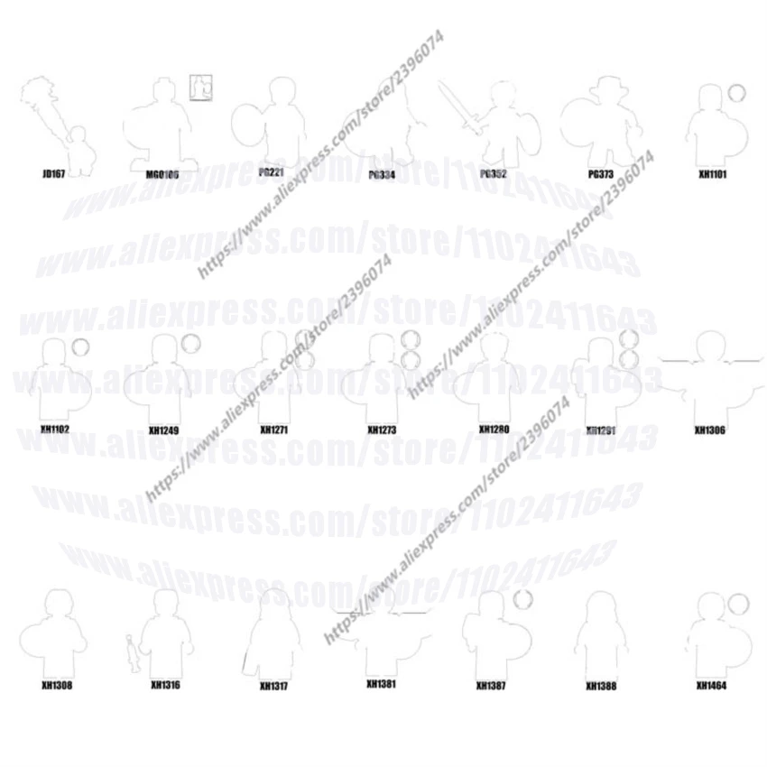 Action Figures Building Blocks JD167 MG0106 PG221 PG334 PG352 PG373 XH1101 XH1102 XH1249 XH1271 XH1273 Series-029 DIY Toys
Action Figures Building Blocks JD167 MG0106 PG221 PG334 PG352 PG373 XH1101 XH1102 XH1249 XH1271 XH1273 Series-029 DIY Toys