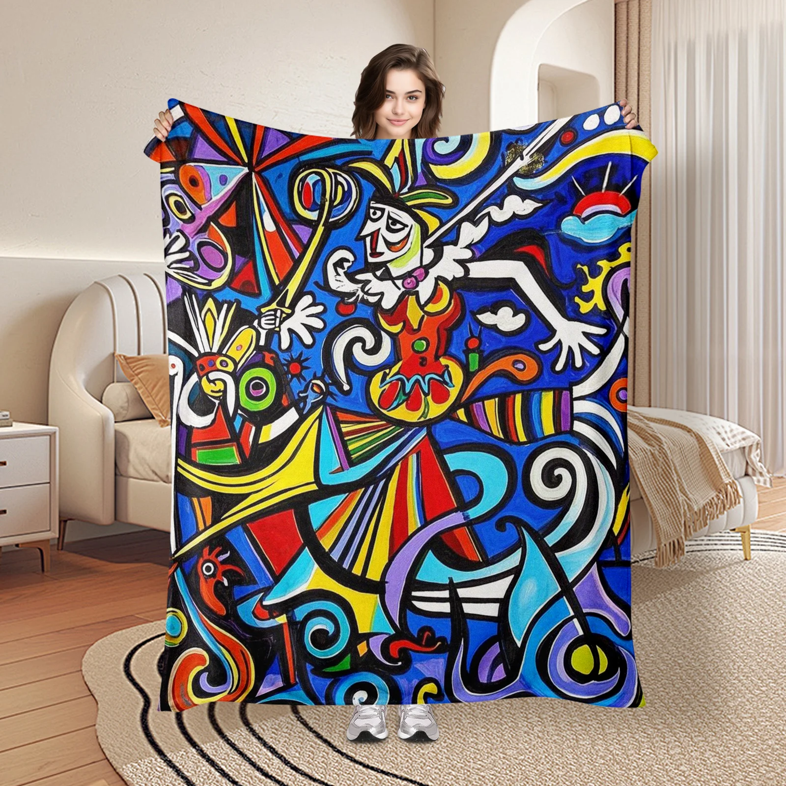 Playful Blue Background With White Abstract Patterns Whimsical Blanket For Kids And Adults Room Decor
Playful Blue Background With White Abstract Patterns Whimsical Blanket For Kids And Adults Room Decor