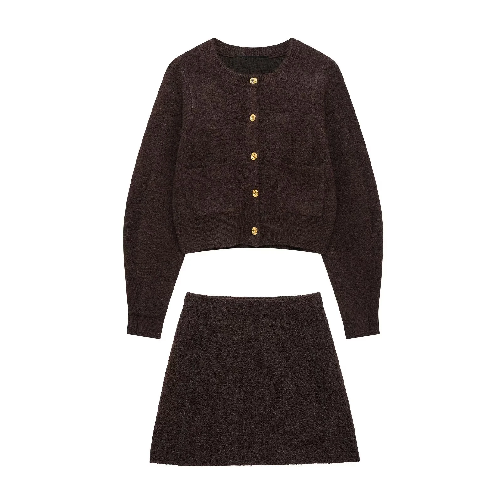 UNIZERA Women's Knitted Set with Gold Buckle Decoration Long Sleeve Top Side Stitching Decorative Skirt Winter New Style Set
UNIZERA Women's Knitted Set with Gold Buckle Decoration Long Sleeve Top Side Stitching Decorative Skirt Winter New Style Set