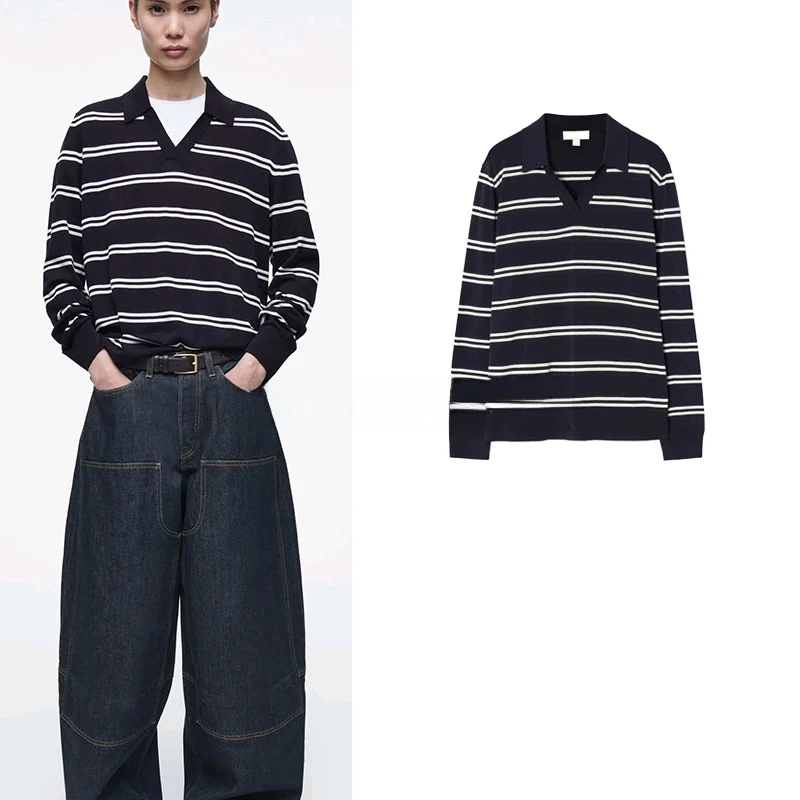 Spring New Women's Loose Knitted Long Sve irt Stand Fit Striped Classic Sle Daily Wear Polyester Fiber
Spring New Women's Loose Knitted Long Sve irt Stand Fit Striped Classic Sle Daily Wear Polyester Fiber