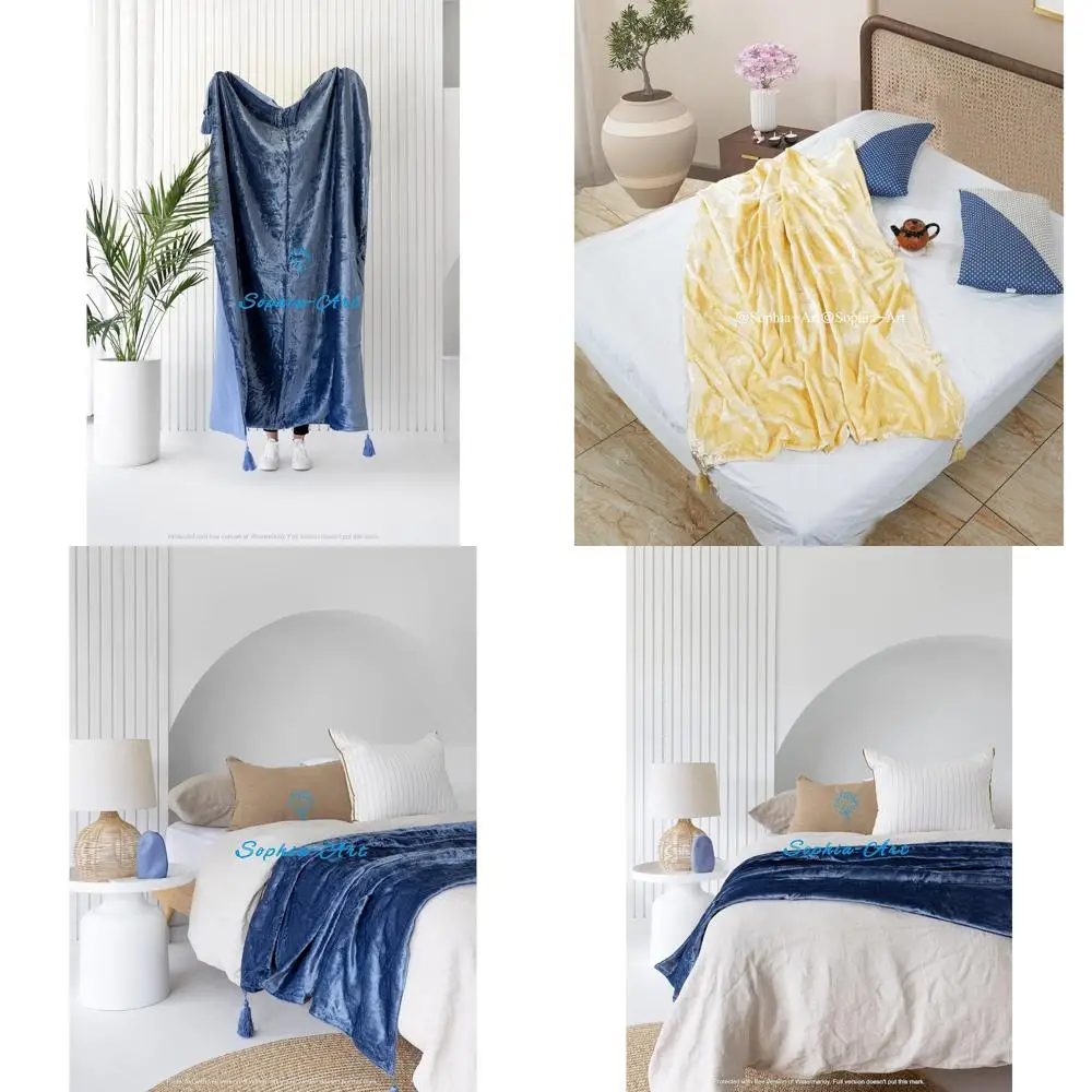 Luxury Crushed Velvet Throw Blanket with Tassels - Soft Sofa Bed Warm Boho Cozy Plush Lightweight Pet-Friendly
Luxury Crushed Velvet Throw Blanket with Tassels - Soft Sofa Bed Warm Boho Cozy Plush Lightweight Pet-Friendly