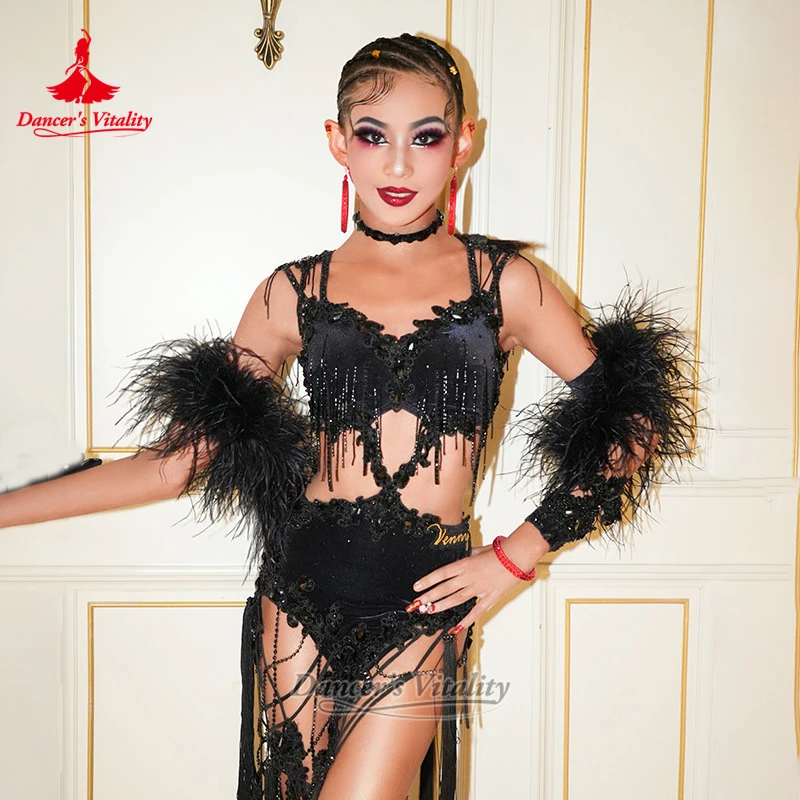 Teenagers Latin Dance Art Examination Dresses High-end Customize Adult Women Chacha Jive Sexy Perform Clothing Dancer's Vitality
Teenagers Latin Dance Art Examination Dresses High-end Customize Adult Women Chacha Jive Sexy Perform Clothing Dancer's Vitality