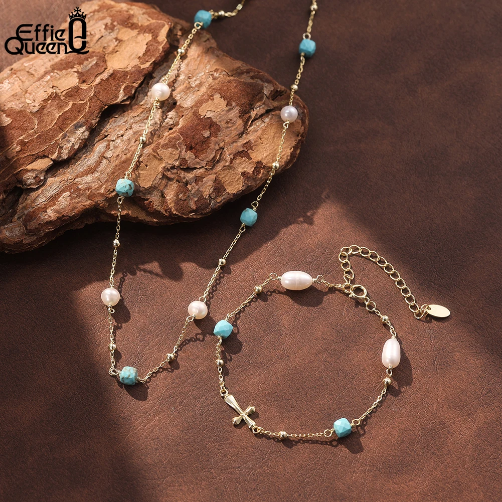 Effie Queen 925 Sterling Silver Natural Turquoise Bracelet Trend Turquoise Freshwater Pearl Charm Bracelet Energy Jewelry MPB23
Effie Queen 925 Sterling Silver Natural Turquoise Bracelet Trend Turquoise Freshwater Pearl Charm Bracelet Energy Jewelry MPB23