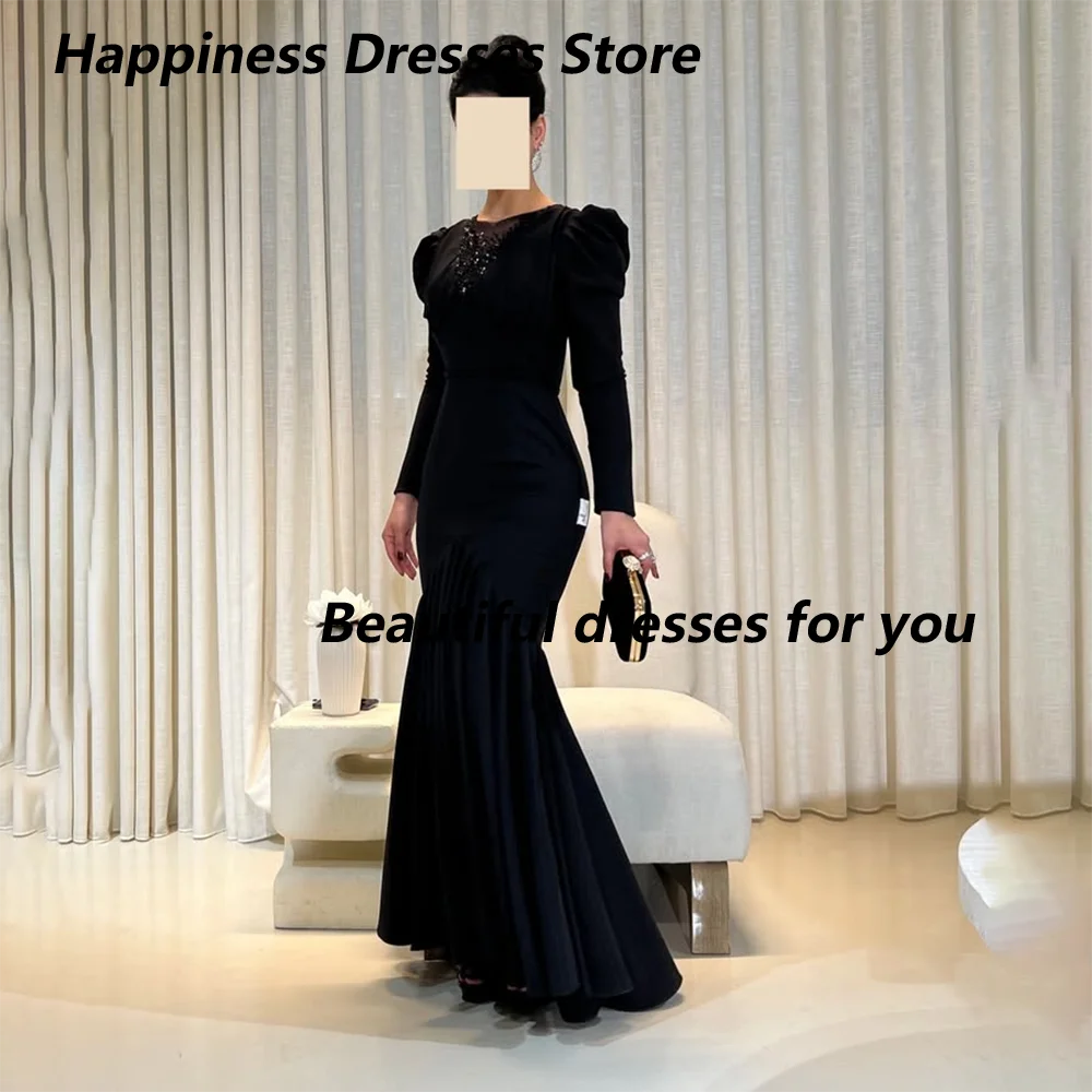 Black Evening Dresses O-Neck Beading Pleat Mermaid Evening Gowns for Women 2025 Long Sleeves Formal Party Gown Customized
Black Evening Dresses O-Neck Beading Pleat Mermaid Evening Gowns for Women 2025 Long Sleeves Formal Party Gown Customized