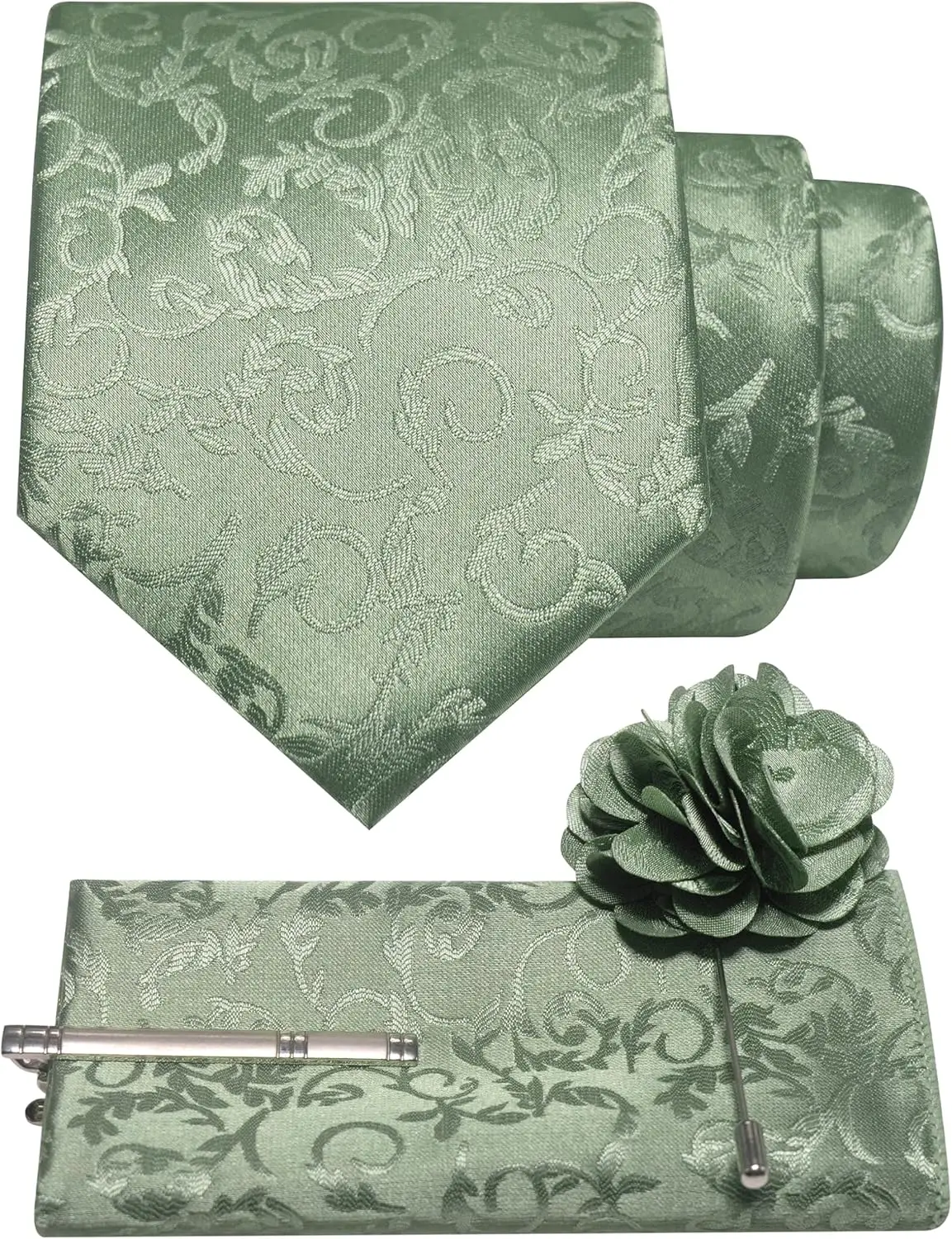 Floral Tie and Pocket Square Set with Tie Clip and Lapel Pin 4PCS for Men
Floral Tie and Pocket Square Set with Tie Clip and Lapel Pin 4PCS for Men