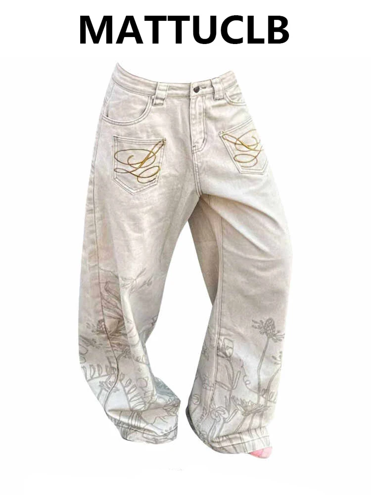 Women's Baggy Jean Wide Fit Design Embroidery Print Denim Pants Y2K Japanese Harajuku 2000s Aesthetic High Street Korean Chic
Women's Baggy Jean Wide Fit Design Embroidery Print Denim Pants Y2K Japanese Harajuku 2000s Aesthetic High Street Korean Chic