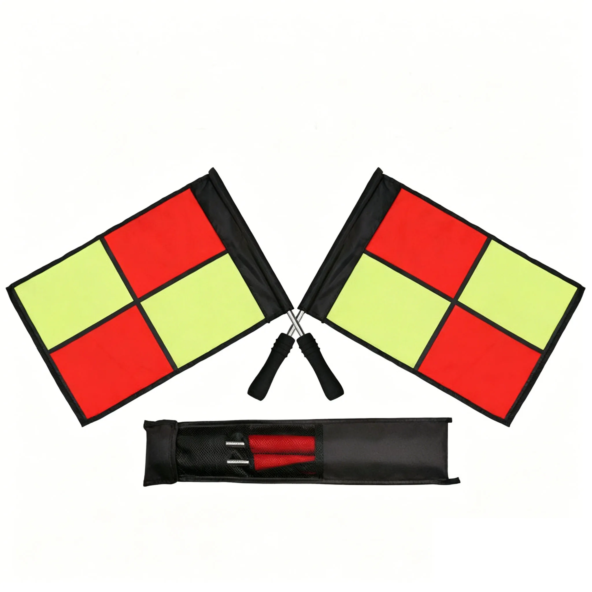Soccer Referee Flag Red Yellow Checkered Linesman Flag Non-Slip Handle Official Football Match Training Accessory
Soccer Referee Flag Red Yellow Checkered Linesman Flag Non-Slip Handle Official Football Match Training Accessory