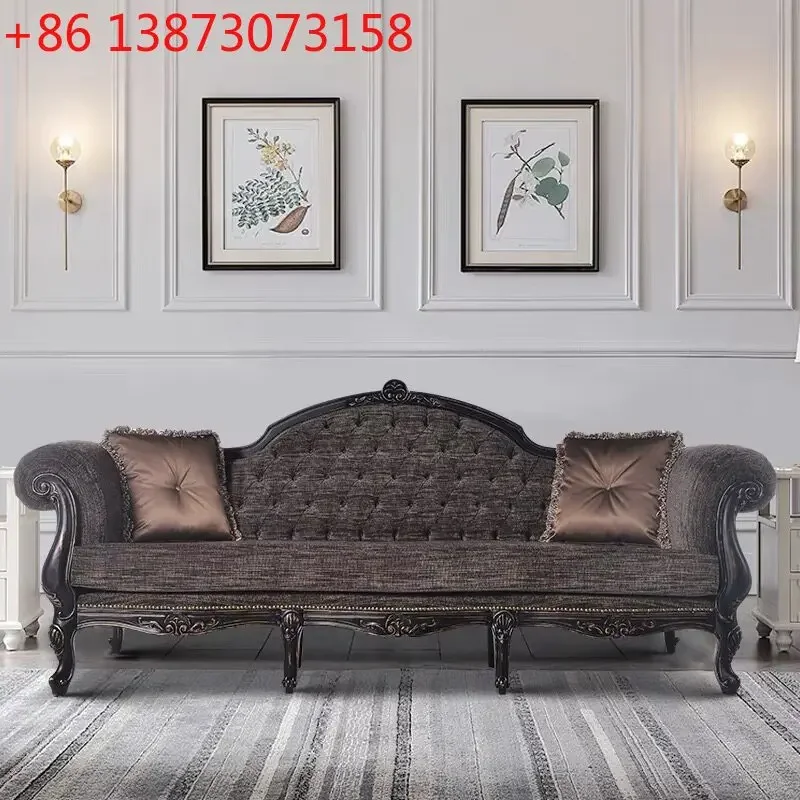 American country retro solid wood three-person sofa French small apartment living room sofa hotel clubhouse lobby sofa
American country retro solid wood three-person sofa French small apartment living room sofa hotel clubhouse lobby sofa