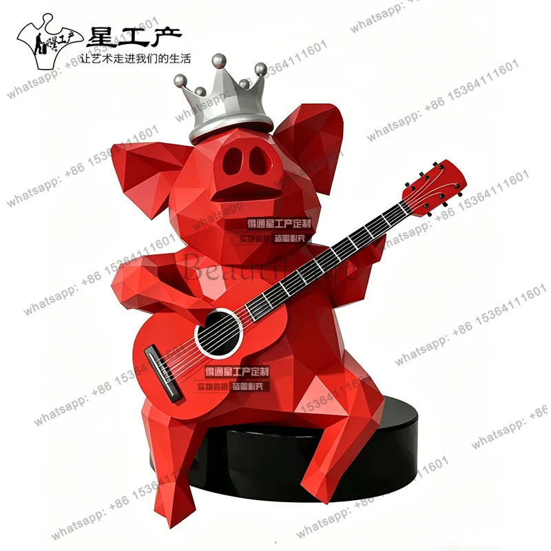 Large stainless steel pig sculpture outdoor square garden creative landscape decoration ornament
Large stainless steel pig sculpture outdoor square garden creative landscape decoration ornament