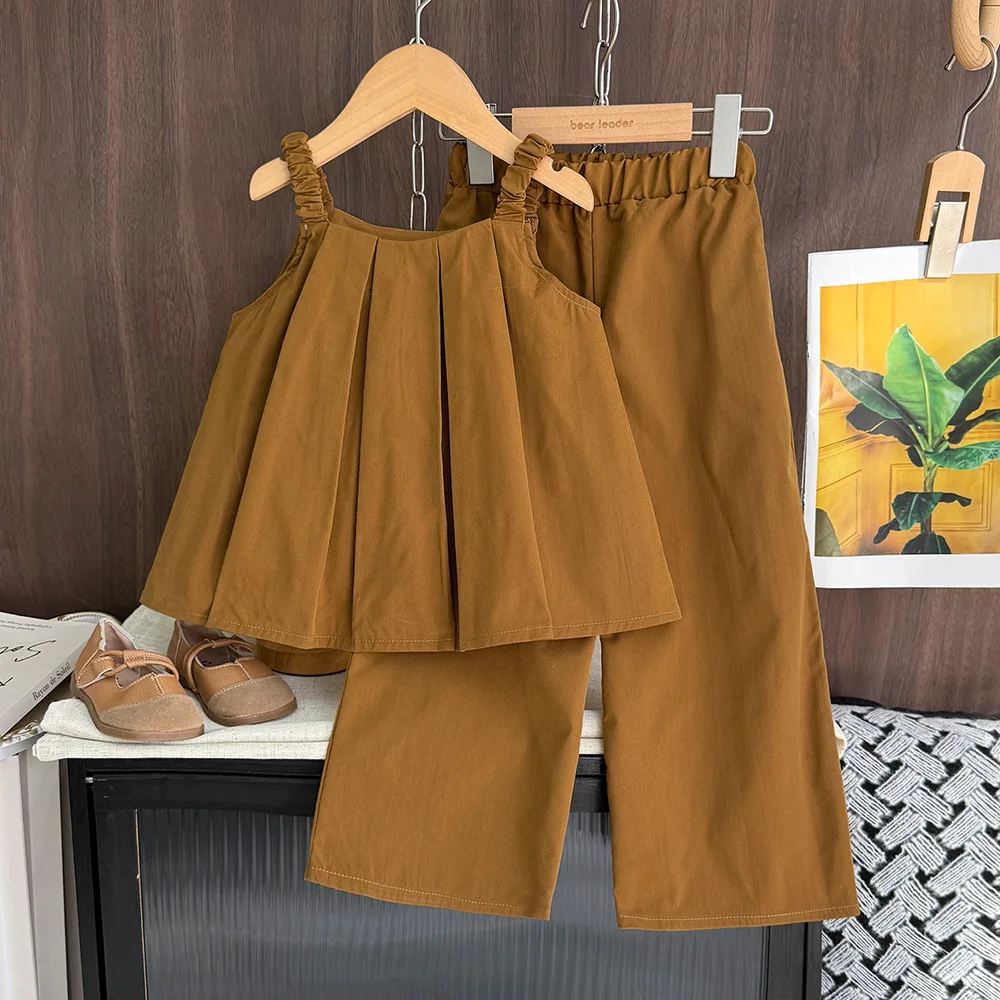 Summer Baby Girls Stylish Plain Ruffled Sleeveless Shirt Top+Wide-leg Pant Set School Kids 2PCS Tracksuit Children Outfit 2-7 Yr
Summer Baby Girls Stylish Plain Ruffled Sleeveless Shirt Top+Wide-leg Pant Set School Kids 2PCS Tracksuit Children Outfit 2-7 Yr