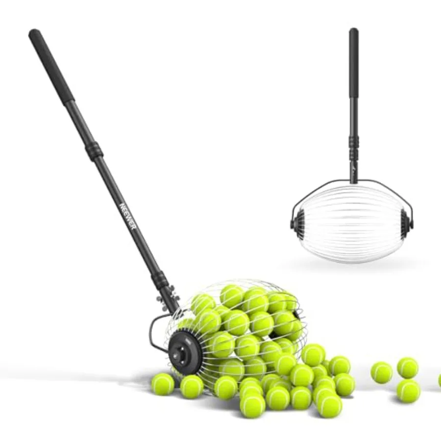 Tennis Ball Pickleball Collector Roller, Durable Plastic, Black, No Bending Over Quick Rolling Picker for Up to 40 Tennis Balls
Tennis Ball Pickleball Collector Roller, Durable Plastic, Black, No Bending Over Quick Rolling Picker for Up to 40 Tennis Balls