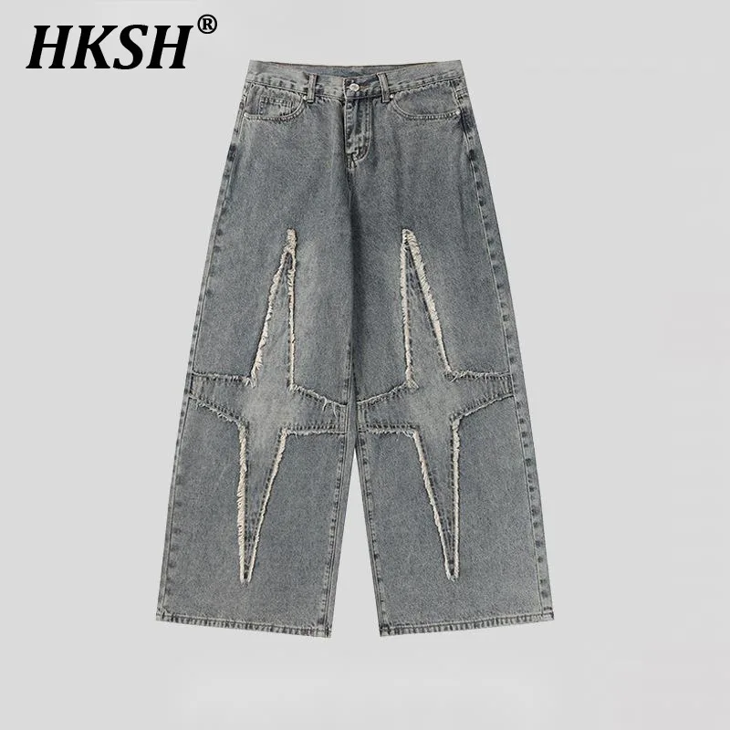 HKSH Man's Tide Chic Baggy Ins Fashion Star Patchwork Embroidered Jeans Women Oversized Casual Wide Leg Floor Denim Pants HK4662
HKSH Man's Tide Chic Baggy Ins Fashion Star Patchwork Embroidered Jeans Women Oversized Casual Wide Leg Floor Denim Pants HK4662