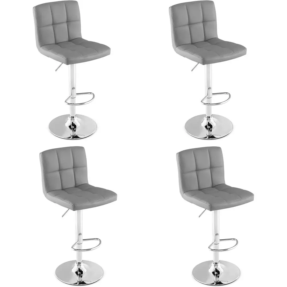 Набор из 4 регулируемых барных стульев из искусственной кожи с подлокотниками, металлическим основанием, поворотные, для кухонного острова, домашнего бара, повседневный серый
Набор из 4 регулируемых барных стульев из искусственной кожи с подлокотниками, металлическим основанием, поворотные, для кухонного острова, домашнего бара, повседневный серый