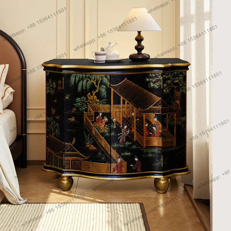 New Chinese-style solid wood painted entrance cabinet, living room decoration villa art storage side cabinet
New Chinese-style solid wood painted entrance cabinet, living room decoration villa art storage side cabinet