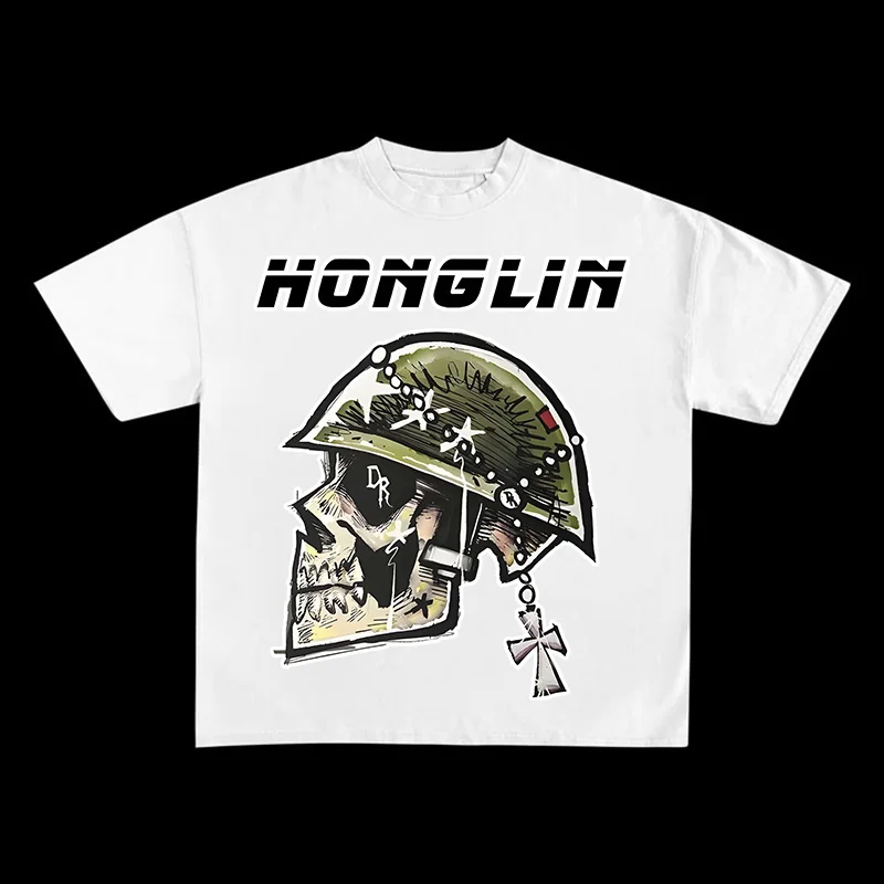 American fashion oversized helmet men's street creative printed for men and women's short-sleeved y2k top oversized t-shirts
American fashion oversized helmet men's street creative printed for men and women's short-sleeved y2k top oversized t-shirts