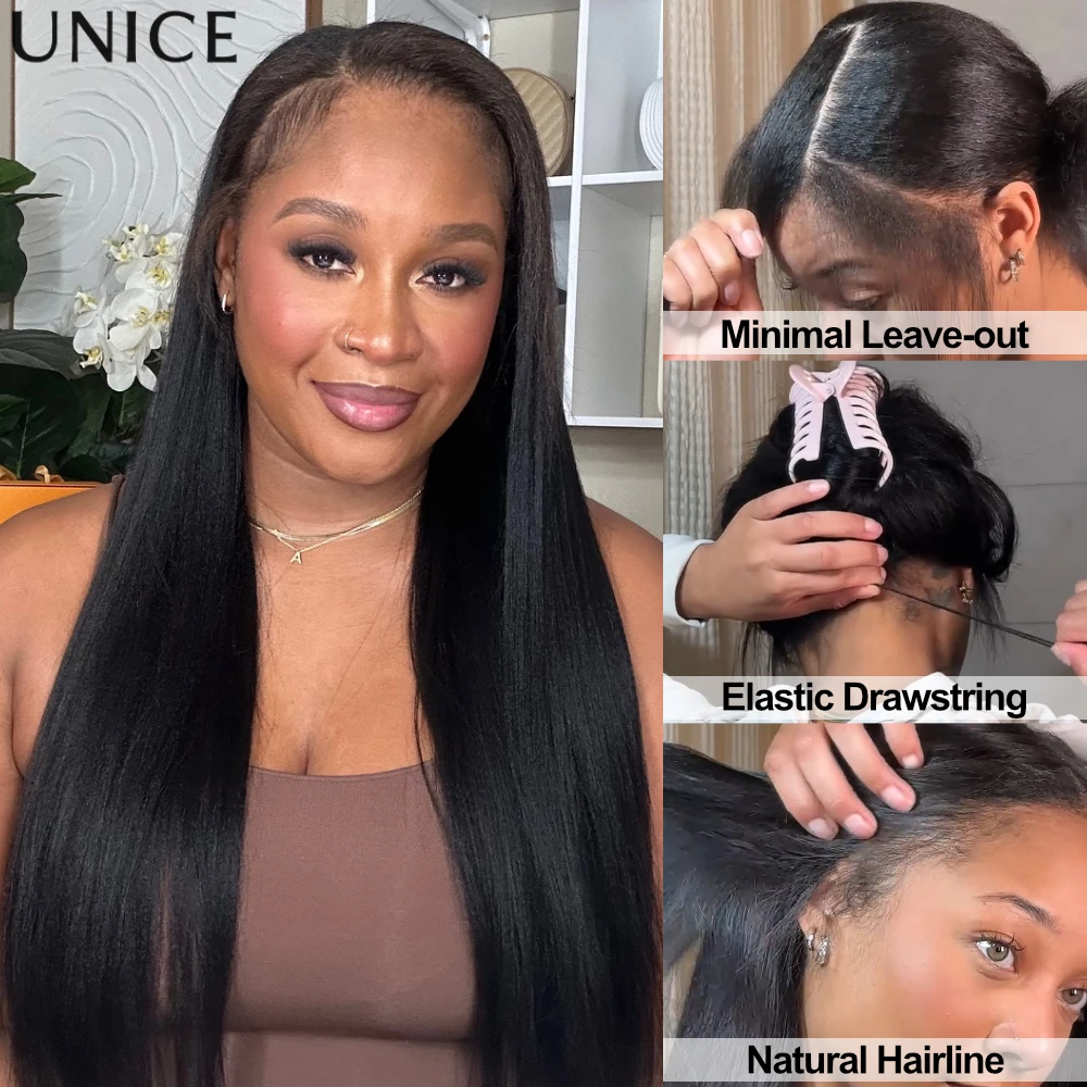UNice Yaki Straight V Part Wig With Invisi Drawstring 100% Human Hair Wigs No Lace Minimal Leave-out Clip-in Vpart Wigs
UNice Yaki Straight V Part Wig With Invisi Drawstring 100% Human Hair Wigs No Lace Minimal Leave-out Clip-in Vpart Wigs