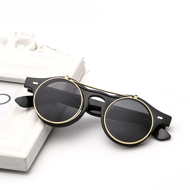 Double Layered Flip Circular Retro Sunglasses Punk Steam Sunglasses Fashionable and Personalized Sunglasses Sunshade Glasses
Double Layered Flip Circular Retro Sunglasses Punk Steam Sunglasses Fashionable and Personalized Sunglasses Sunshade Glasses