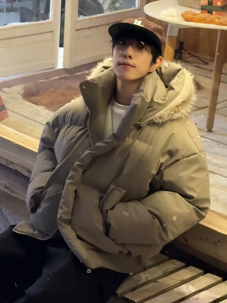 American Sle Thiened Removable Fur Collar down Cotton Jaet Men's Winter Warm Coat Youth Faion Anti-Cold Polyester Fiber
American Sle Thiened Removable Fur Collar down Cotton Jaet Men's Winter Warm Coat Youth Faion Anti-Cold Polyester Fiber