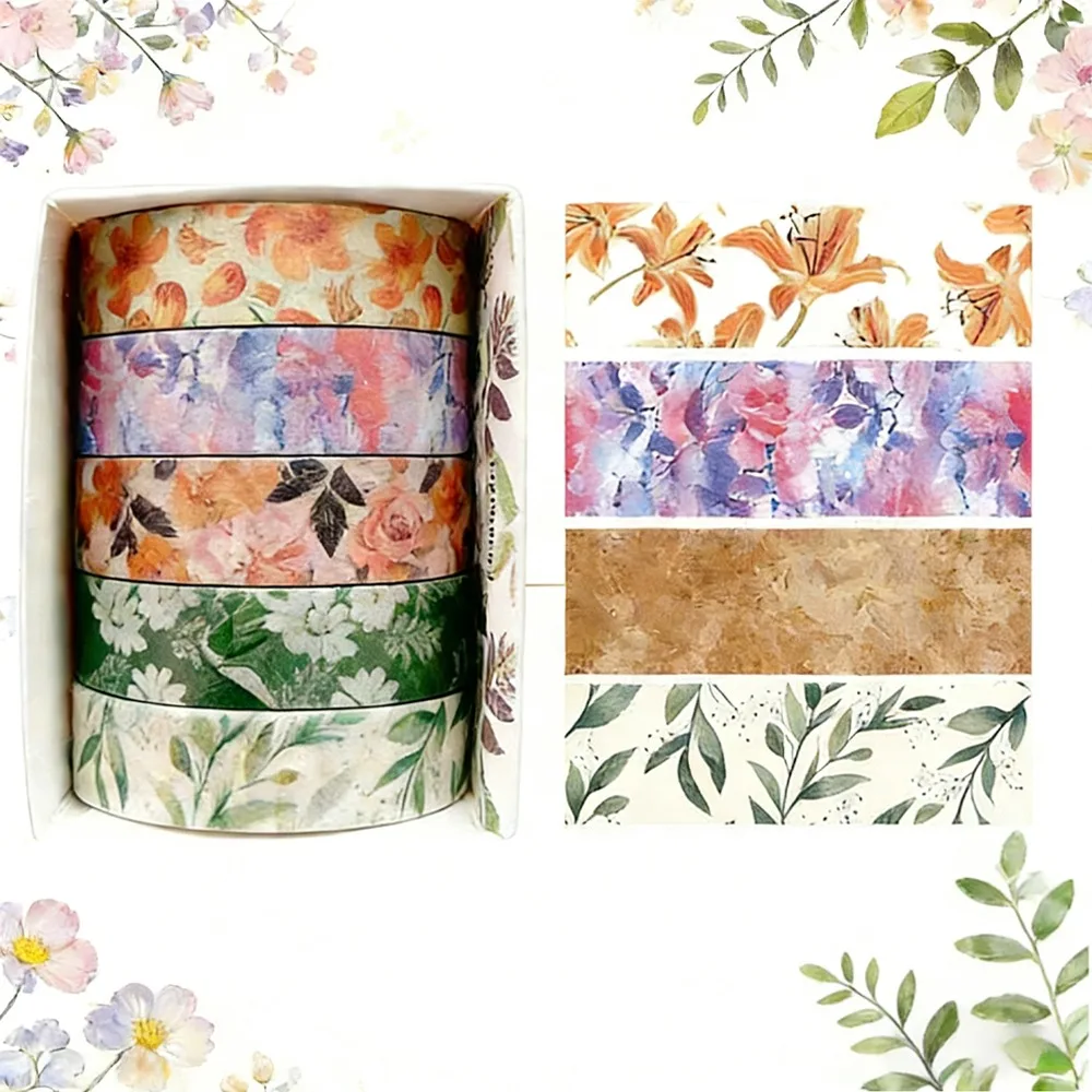 5 Rolls Romantic Flower Handbook Tape Spring Floral Watercolor Plants Tape DIY Decorative Washi Tape School/Art Supplies Sticker
5 Rolls Romantic Flower Handbook Tape Spring Floral Watercolor Plants Tape DIY Decorative Washi Tape School/Art Supplies Sticker
